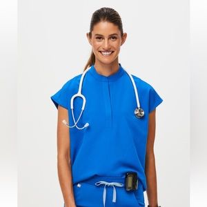 XS Figs Royal Blue Rafaela Scrub Top